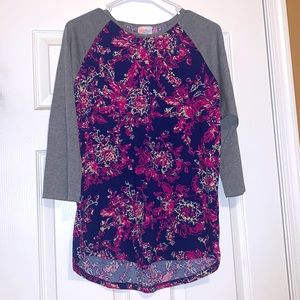 LuLaRoe Randy Baseball Tee Floral Large